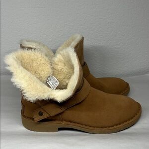 NWOT UGG Suede Mini Ankle Boots Chestnut Size 6